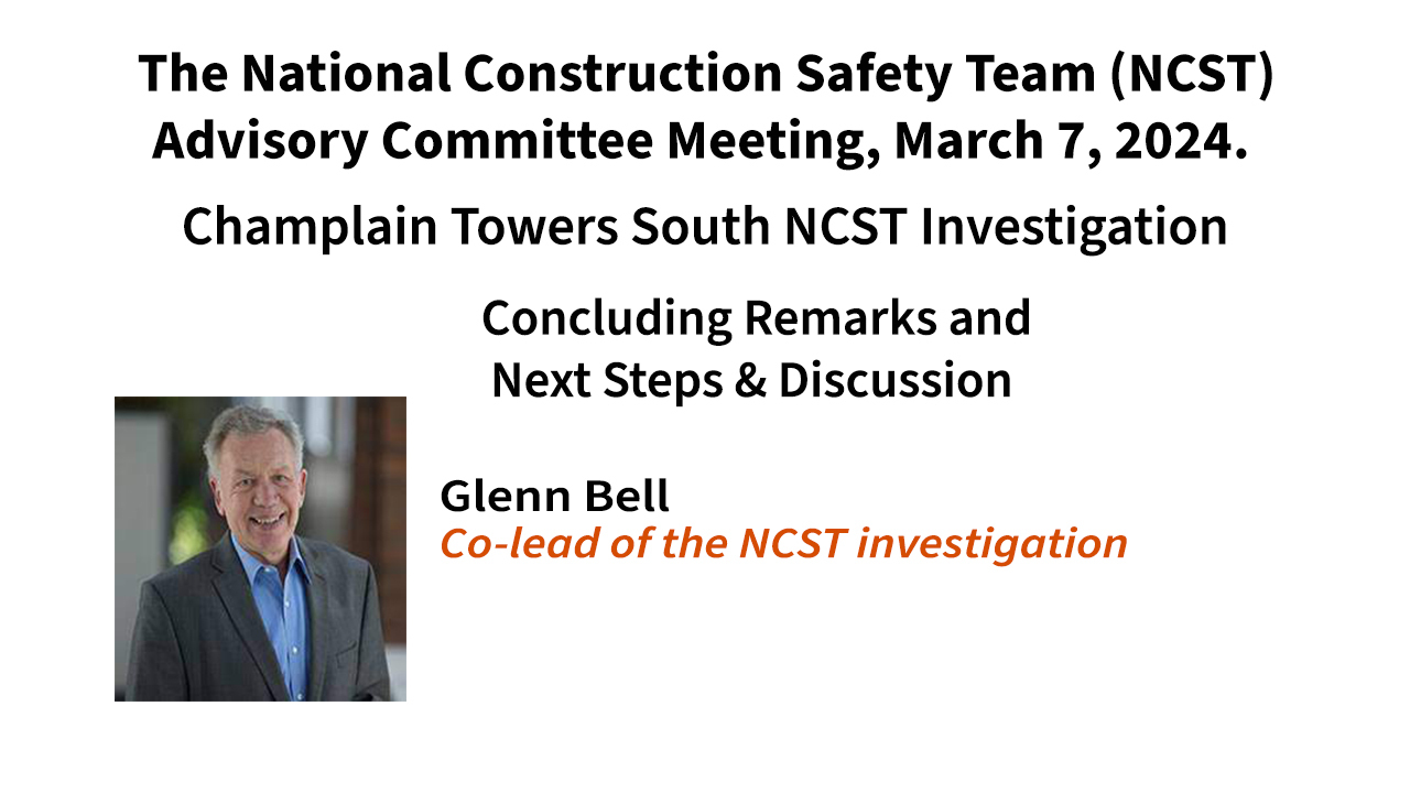 Champlain Towers South NCST Investigation - March 2024 - Concluding Remarks