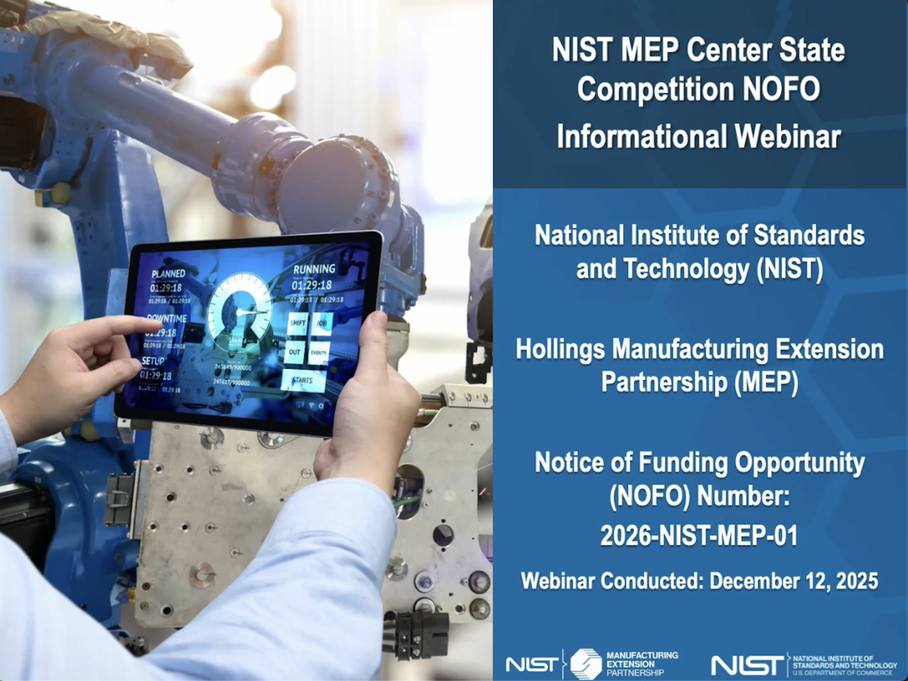 NIST MEP Center State Competition FY2026 Informational Webinar