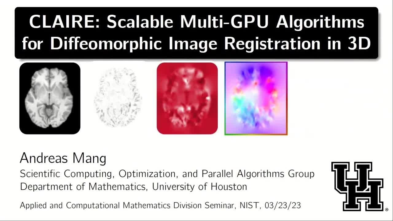 CLAIRE: Scalable Multi-GPU Algorithms for Diffeomorphic Image Registration in 3D
