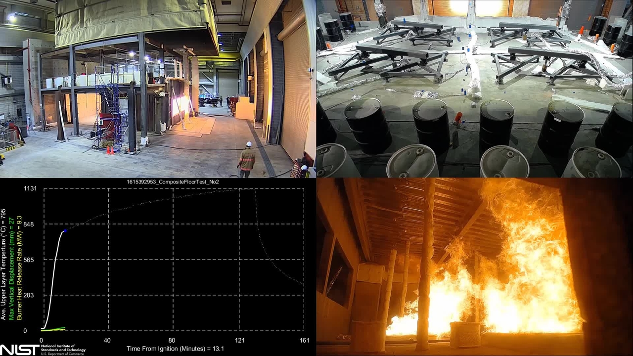Fire Resilience of a Steel-Concrete Composite Floor System: Full-Scale Experimental Evaluation for Influence of Slab Reinforcement (Test #2) - Experiment Overview