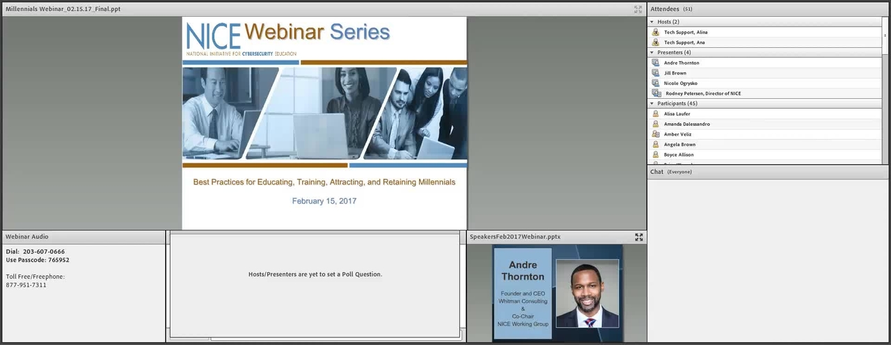 NICE Webinar Series:  Best Practices for Educating, Training, Attracting, and Retaining Millennials