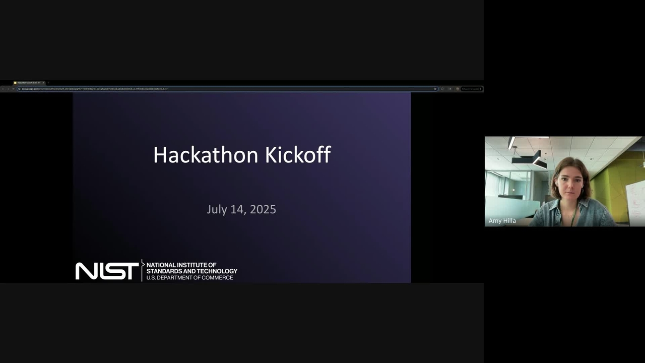NIST Hackathon Kickoff