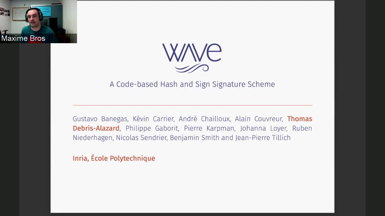 PQC Seminar: Wave: a code-based signature for NIST Standardization Process