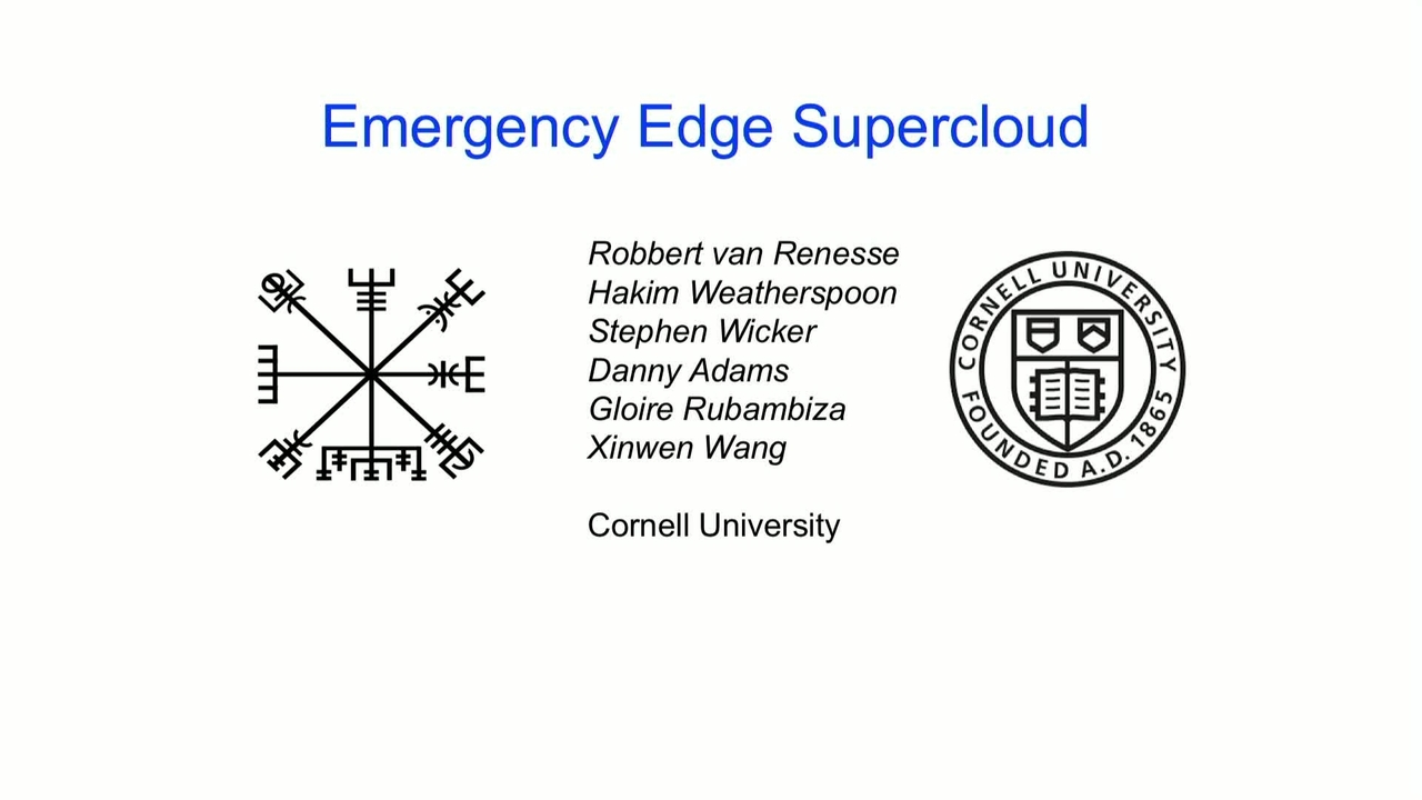 Emergency Edge Supercloud_Cornell