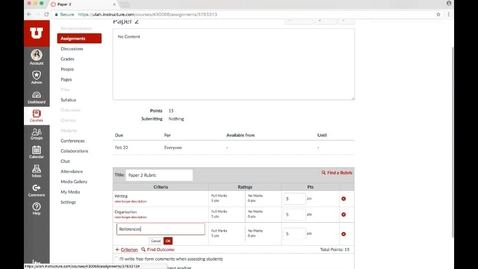 Thumbnail for Turnitin: Adding A Canvas Rubric to a Turnitin Assignment