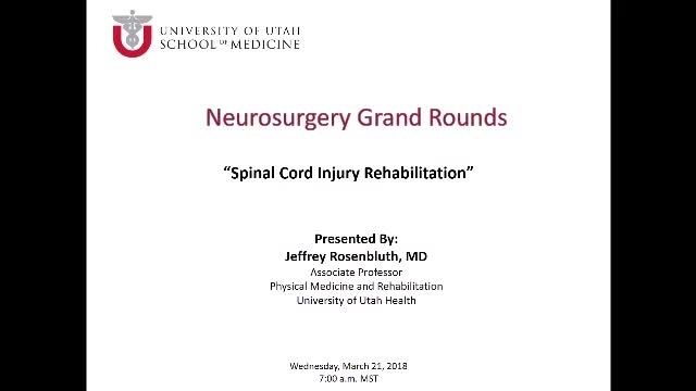 Grand Rounds: Jeffrey Rosenbluth, MD
