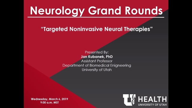 Grand Rounds: Jan Kubanek, PhD