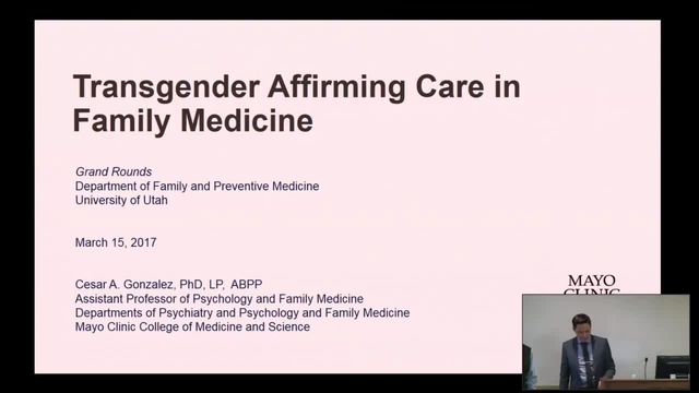 Grand Rounds: Cesar Gonzalez, PhD, LP, ABPP