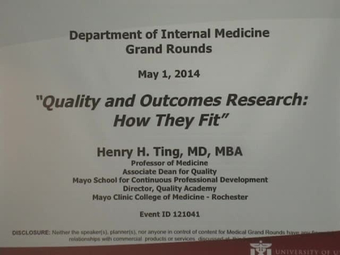 Grand Rounds: Henry H. Ting, MD, MBA