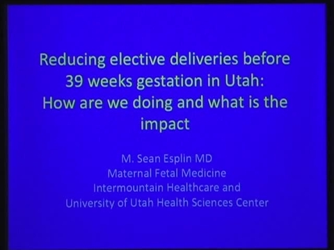 Grand Rounds: Sean Esplin, MD