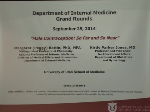 Grand Rounds: Margaret (Peggy) Battin, PhD, MFA and Kirtly Parker Jones, MD