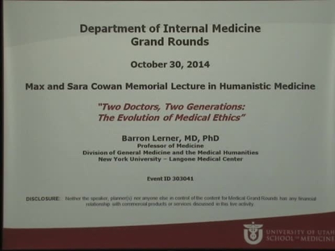 Grand Rounds: Barron Lerner