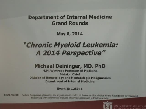 Grand Rounds: Michael Deininger, MD, PhD