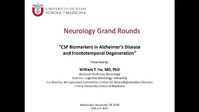 Grand Rounds: William T. Hu, MD, PhD