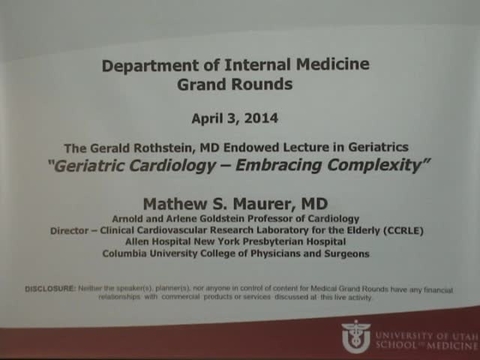 Grand Rounds: Mathew S. Maurer, MD