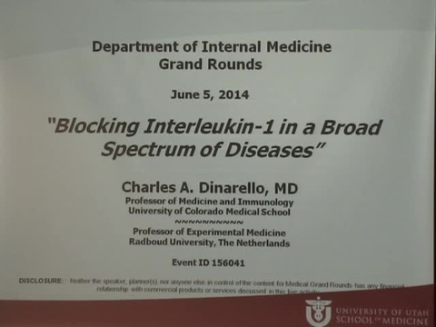 Grand Rounds: Charles A. Dinarello, MD