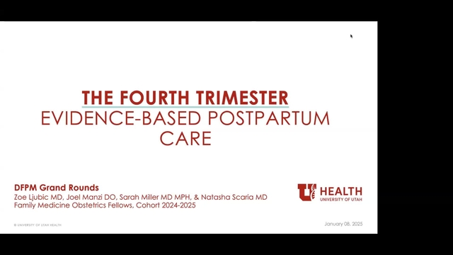 Grand Rounds: Drs. Joel Manzi, Sarah Miller, Zorica Ljubic, and Natasha Scaria
