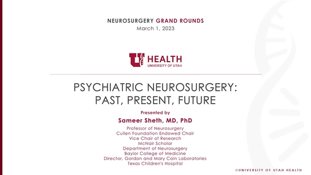 Grand Rounds: Sameer Sheth, MD, PhD
