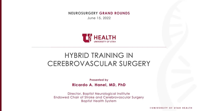 Grand Rounds: Ricardo A. Hanel, MD, PhD