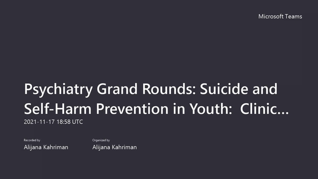 Grand Rounds: Joan Asarnow, PhD, ABPP