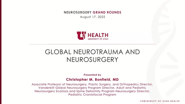Grand Rounds: Christopher M. Bonfield, MD