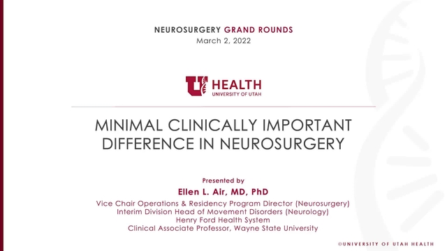 Grand Rounds: Ellen L. Air, MD, PhD