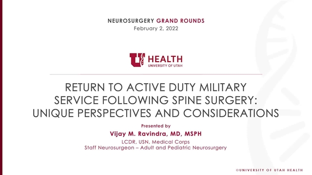 Grand Rounds: Vijay M. Ravindra, MD, MSPH