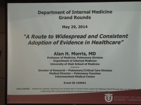 Grand Rounds: Alan H. Morris, MD