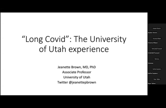 Grand Rounds: Jeanette Brown, MD, PhD Associate Professor University of Utah