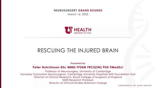 Grand Rounds: Peter Hutchinson, BSc, MBBS, FFSEM, FRCS(SN), PhD, FMedSci
