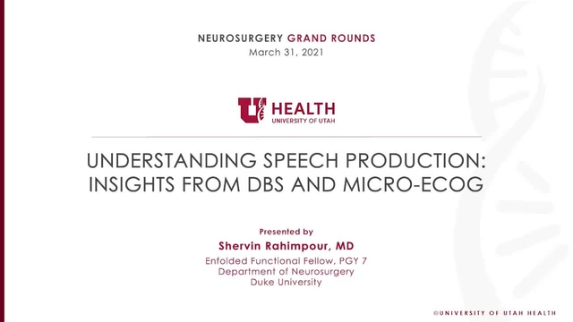 Grand Rounds: Shervin Rahimpour, MD