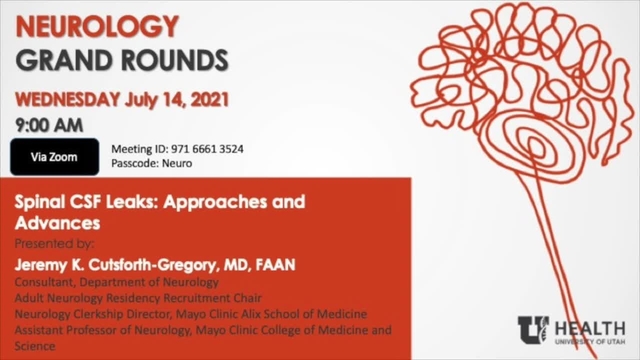 Grand Rounds: Jeremy K. Cutsforth-Gregory, MD, FAAN