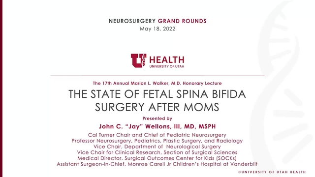 Grand Rounds: John C. “Jay” Wellons, III, MD, MSPH