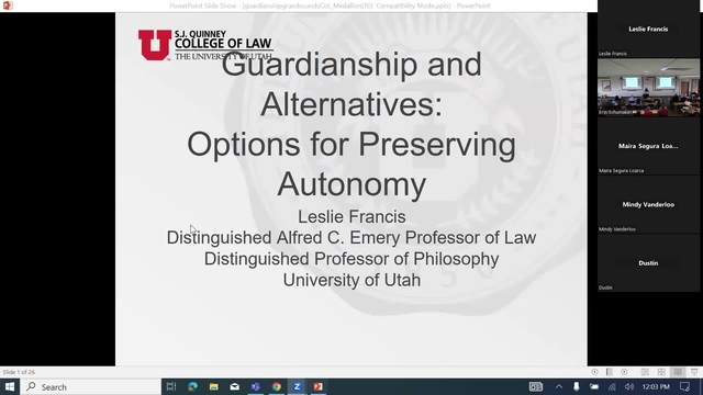 Grand Rounds: Leslie P. Francis, PhD, JD