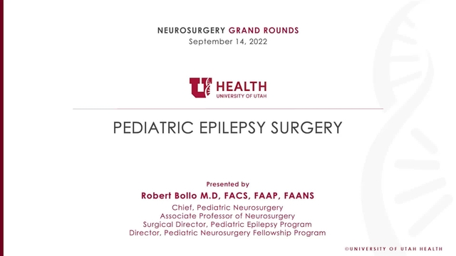 Grand Rounds: Robert Bollo MD, FACS, FAAP, FAANS