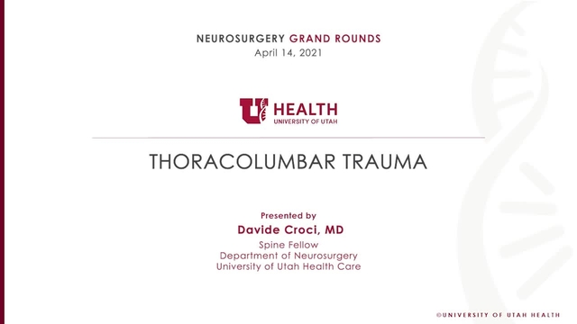 Grand Rounds:  Davide Croci, MD