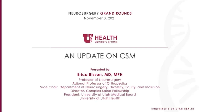 Grand Rounds: Erica Bisson, MD, MPH