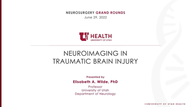 Grand Rounds: Elisabeth A. Wilde, PhD