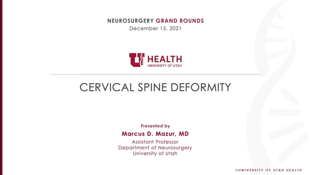 Grand Rounds: Marcus D. Mazur, MD