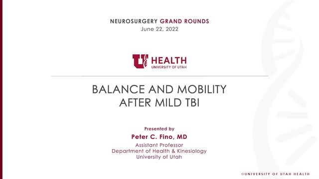 Grand Rounds: Peter C. Fino, PhD