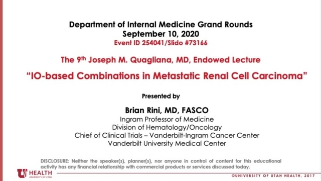 Grand Rounds: Brian Rini, MD, FASCO