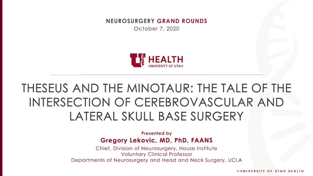 Grand Rounds: Gregory Lekovic, MD, PhD, FAANS