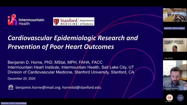 Grand Rounds: Benjamin D. Horne, PhD 