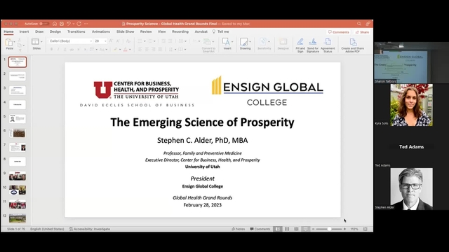 Grand Rounds: Stephen C. Alder, PhD, MBA