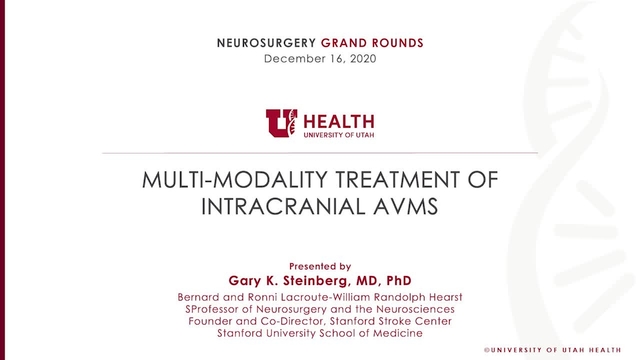 Grand Rounds: Gary K. Steinberg, MD, PhD