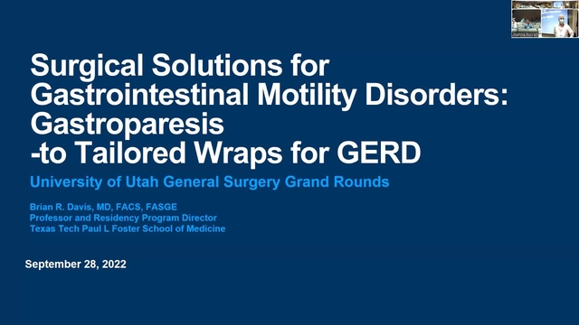 Grand Rounds: Brian R. Davis MD, FACS, FASGE