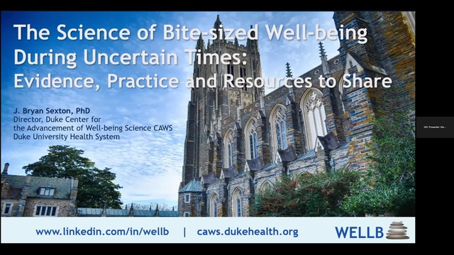 Grand Rounds: J. Bryan Sexton, PhD