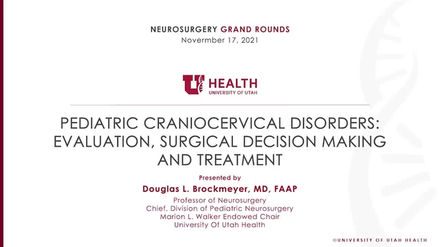 Grand Rounds: Douglas L. Brockmeyer, MD, FAAP