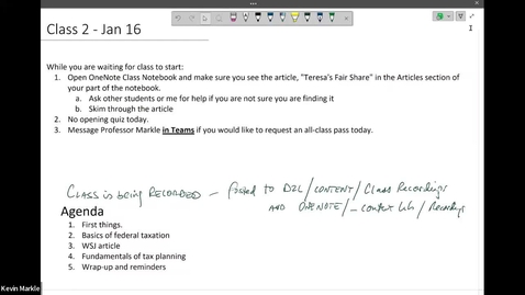 Thumbnail for ACC833 Class 2 - Jan 16 - 9:40