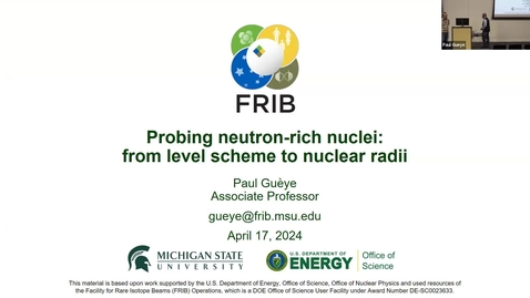 Thumbnail for entry Nuclear Science Seminar - Paul Gueye